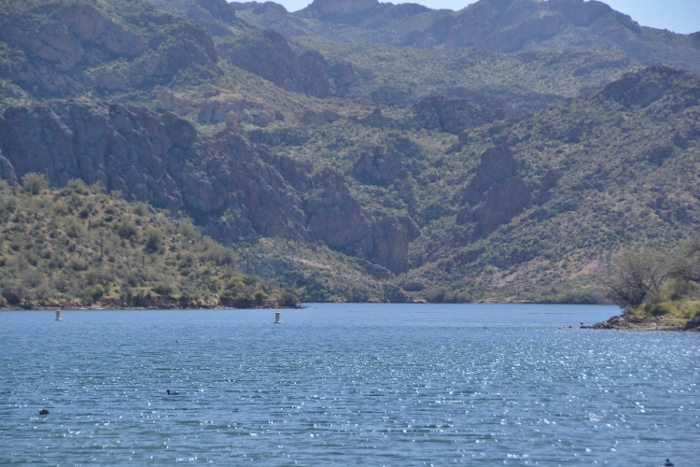 a view of the lake and mountains from butcher jones rec area